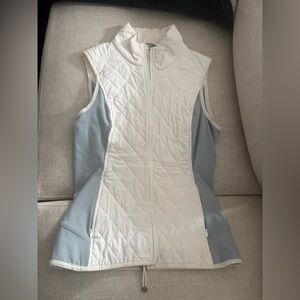 Athleta White and Gray Quilted Vest